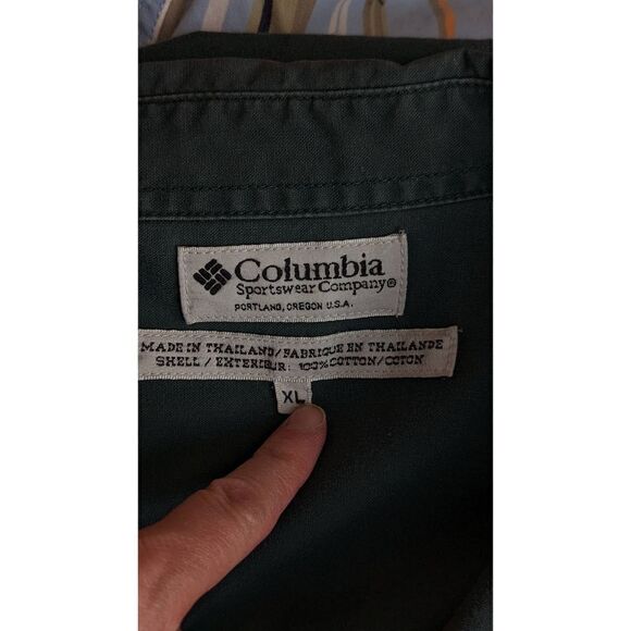 Columbia Men's Brown Embroidered Deer Canvas Shooting Shirt Green Size XL - Picture 7 of 10